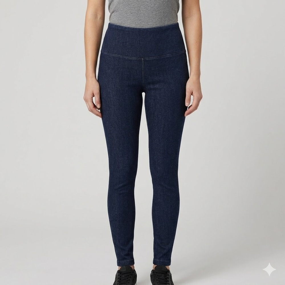 Lyssé Denim Leggings High Waist Slimming Stretch Skinny Pants Small Blue